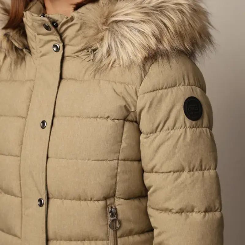 Brown Fur Trim Quilted Jacket