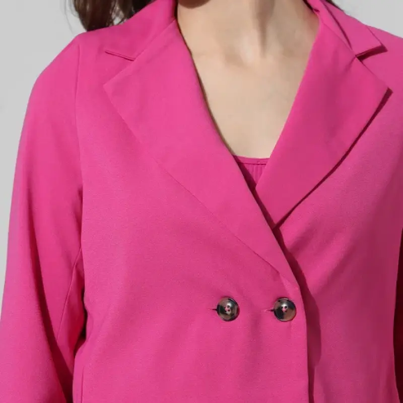 Pink Double-Breasted Co-ord Set Blazer